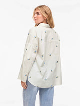 Vila Aila L/S Embroidery Shirt - White