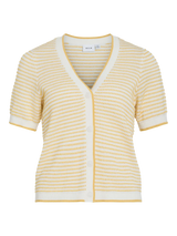 Vila Ichaya S/S Button Cardigan - Yellow