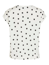 Vila Ellette satin top - Snow White Black Dot