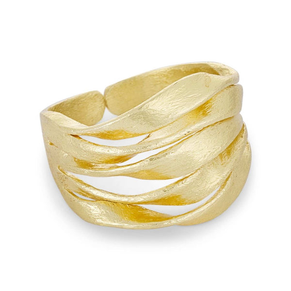 Pure By Nat Cleo Wide Ring - Gold