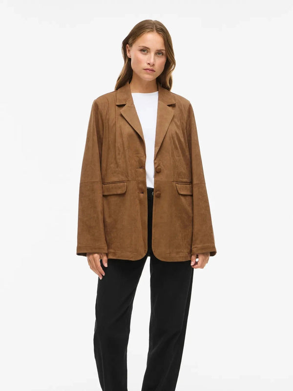 Vila Hena Loose Blazer - Argan Oil
