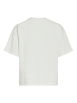 Vila Monie Heart o-Neck S/S Top - White