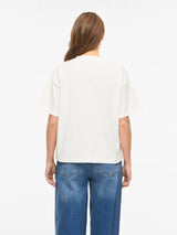 Vila Monie Heart o-Neck S/S Top - White