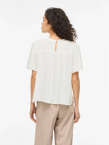Vila Cody S/S Tape Top - White