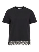 Vila Nora S/S Lace T-shirt - Black