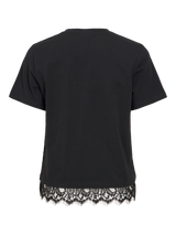 Vila Nora S/S Lace T-shirt - Black
