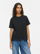 Vila Nora S/S Lace T-shirt - Black