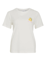 Vila Sybilla O-Neck S/S - Lemon Fiji Flower