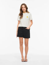 Vila Sybilla O-Neck S/S - Lemon Fiji Flower