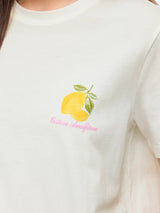 Vila Sybilla O-Neck S/S - Lemon Fiji Flower