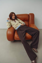 Noella Darryl HW Pants - Chocolate