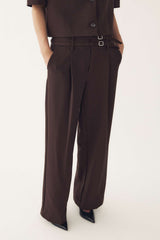 Noella Darryl HW Pants - Chocolate