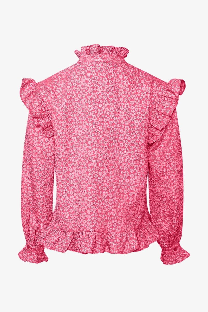 Noella Reno Ruby Ruffle Blouse - Bright Pink