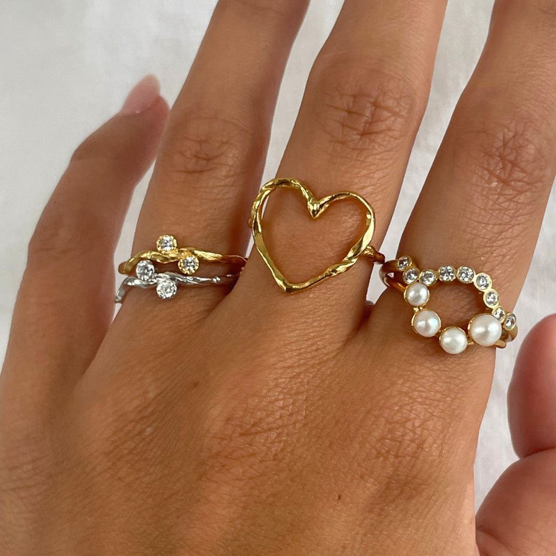 Stine a Pearl Berri Ring - Gold