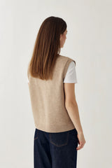 Noella N-Marilynn Knit Vest - Sand Melange