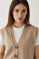 Noella N-Marilynn Knit Vest - Sand Melange