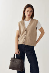 Noella N-Marilynn Knit Vest - Sand Melange