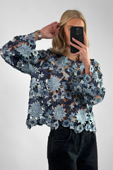 Noella Kezzie Blouse - Dark Blue Mix