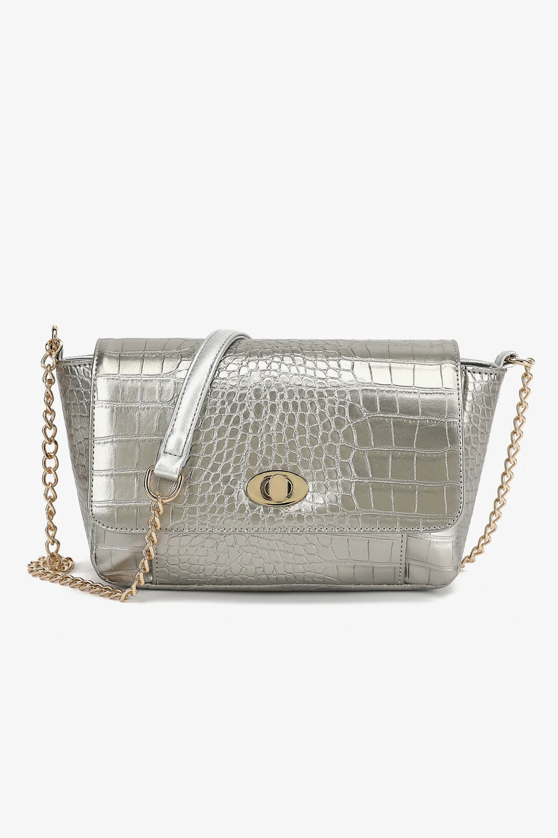 Noella Teagan Croco Bag Silver Croc