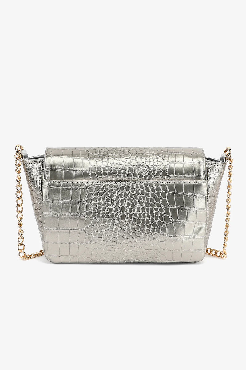 Noella Teagan Croco Bag Silver Croc