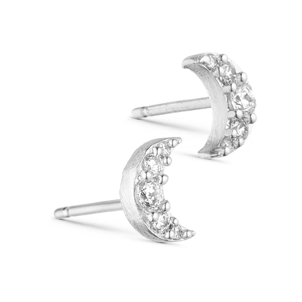 Pure By Nat Post Earrings W. Zircons - Silver