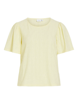 Vila Belli O-Neck S/S Top - Pastel Yellow