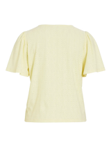 Vila Belli O-Neck S/S Top - Pastel Yellow
