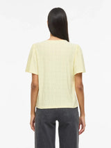 Vila Belli O-Neck S/S Top - Pastel Yellow
