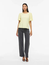 Vila Belli O-Neck S/S Top - Pastel Yellow