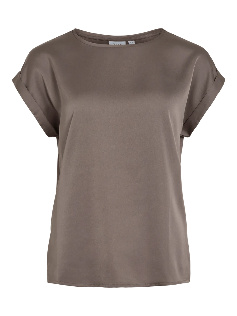 Vila Ellette satin top - Falcon