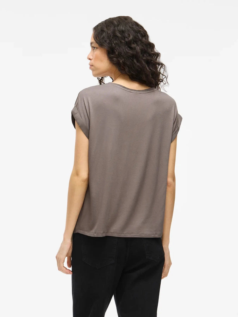 Vila Ellette satin top - Falcon