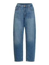 Vila Brady RW Barrel Denim Jeans - Medium Blue Denim