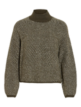 Vila Lory High Neck L/S Knit Top - Forest Night