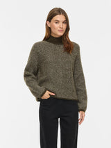Vila Lory High Neck L/S Knit Top - Forest Night