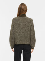 Vila Lory High Neck L/S Knit Top - Forest Night