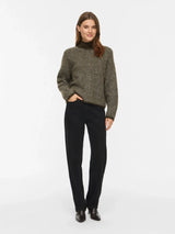 Vila Lory High Neck L/S Knit Top - Forest Night