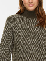 Vila Lory High Neck L/S Knit Top - Forest Night
