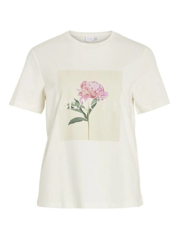 Vila Rosa T-shirt - snow white flower