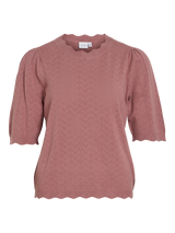 Vila Emi o-Neck 2/4 Sleeve Knit Top - Nostalgia Rose
