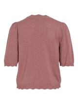 Vila Emi o-Neck 2/4 Sleeve Knit Top - Nostalgia Rose