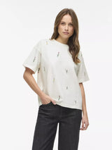 Vila Monie Floral O-Neck - Snow White Floral