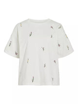 Vila Monie Floral O-Neck - Snow White Floral