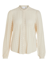 PRE ORDER Vila Vichikka Lace L/S Shirt - Creme