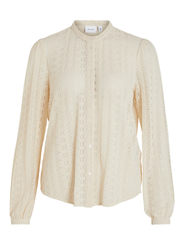 PRE ORDER Vila Vichikka Lace L/S Shirt - Creme