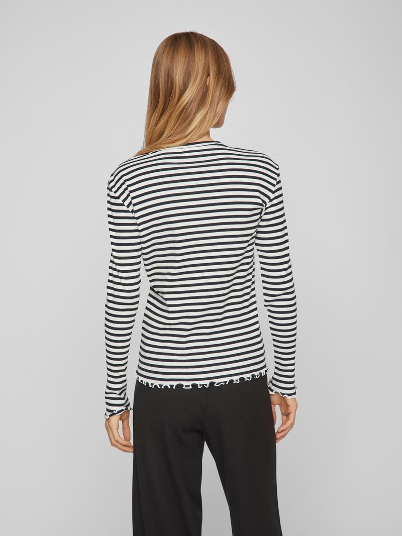 Vila Vithessa O-Neck L/S Top - Black/White