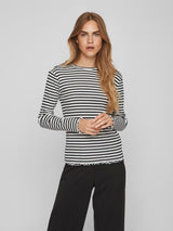 Vila Vithessa O-Neck L/S Top - Black/White