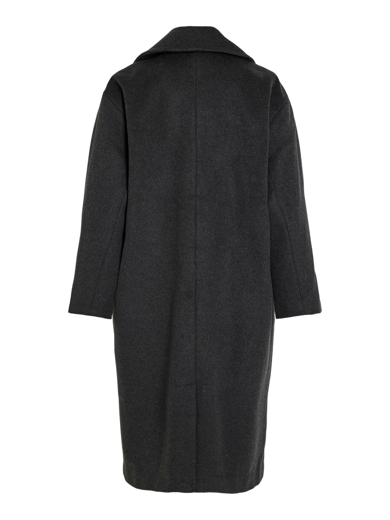 Vila Hallee L/S Coat - Dark Grey Melange