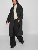 Vila Hallee L/S Coat - Dark Grey Melange