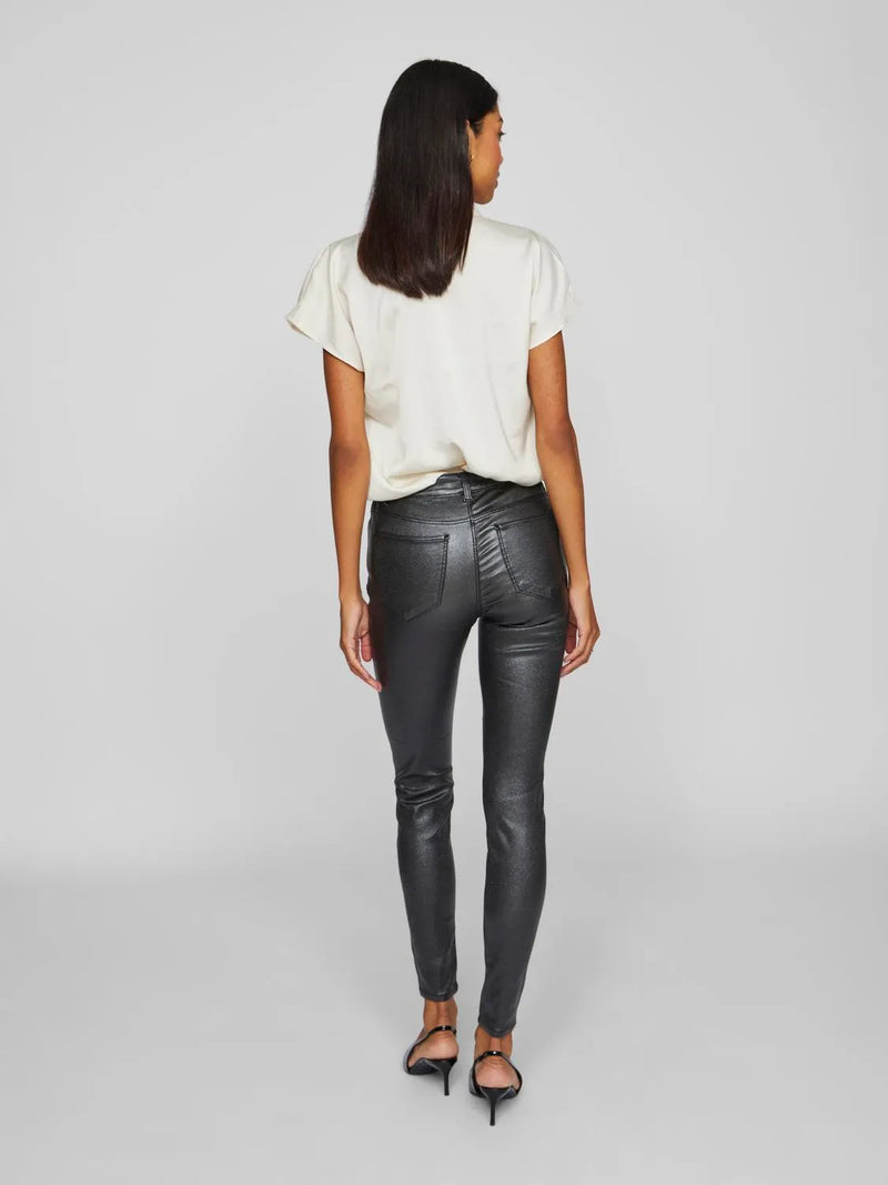 Vila Sarah RW Glitter Coated Jeans - Black