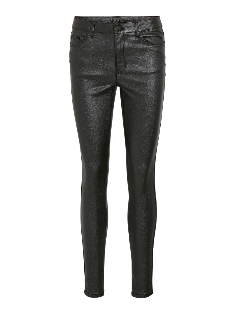 Vila Sarah RW Glitter Coated Jeans - Black